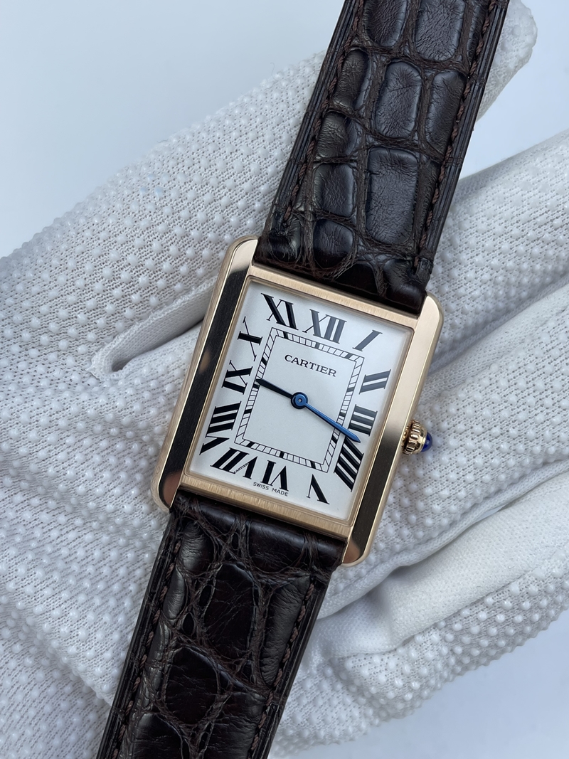 (준비완료/특급배송)NO.2838/K11공장 까르띠에 탱크솔로 27MM 가죽 로즈골드